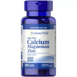 Puritan's Pride Chelated Calcium Magnesium Zinc Caplets 100's