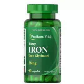 Puritan’s Pride Easy Iron 28 mg (Iron Glycinate) Capsules 90's