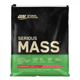 Optimum Nutrition Serious Mass Weight Gainer 12 lbs 16 Servings Strawberry Flavor