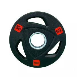 1441 لوح الوزن المطاطي - أسود وأحمر - قبضة ثلاثية من فيتنيس 20 كجم