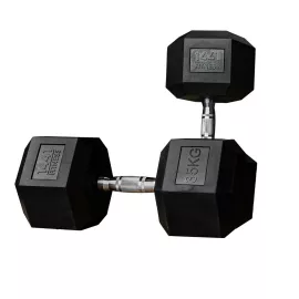 1441 Fitness Rubber Hex Dumbbells (35 Kg) â€“ Solid Cast Iron Core Rubber Coated Head