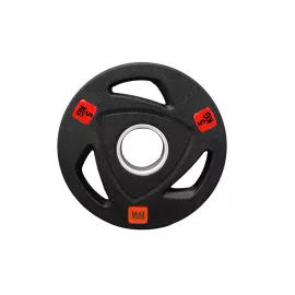 1441 لوح الوزن المطاطي - أسود وأحمر - قبضة ثلاثية من فيتنيس 5 كجم