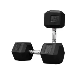 1441 Fitness Rubber Hex Dumbbells (30 Kg) â€“ Solid Cast Iron Core Rubber Coated Head