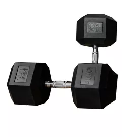 1441 Fitness Rubber Hex Dumbbells (40 Kg) â€“ Solid Cast Iron Core Rubber Coated