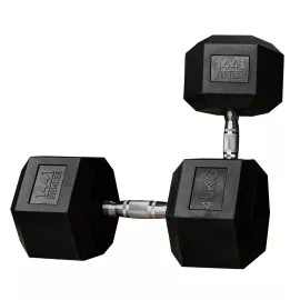 1441 Fitness Rubber Hex Dumbbells (45 Kg) â€“ Solid Cast Iron Core Rubber Coated Head