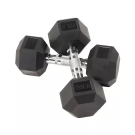 1441 Fitness Rubber Hex Dumbbells - 20 lbs