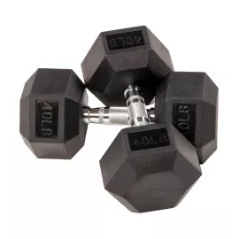 1441 Fitness Rubber Hex Dumbbells - 40 lbs
