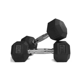 1441 Fitness Rubber Hex Dumbbells - 10 lbs