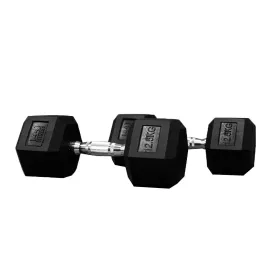 1441 Fitness Rubber Hex Dumbbells - 12.5 Kg