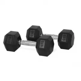 1441 Fitness Hex Rubber Dumbbell - 9 Kg