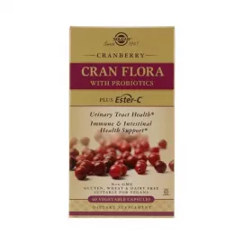Solgar Cran Flora With Probiotics Plus Ester-C Vegetable Capsules 60's