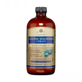 Solgar Liquid Calcium Magnesium Vitamin D3 Blueberry 16 oz (473 ml)