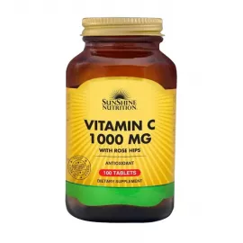Sunshine Nutrition Vitamin C 1000 mg With Rosehips 100 Tablets