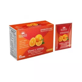 Sunshine Nutrition Vitamin C 1000 mg Effervescent Multivitamin Powder Orange Flavor 8.8 g Pack of 30