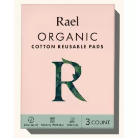 فوط صحية قطنية عضوية صالحة لإعادة الإستخدام من رايل - مجموعة من 3