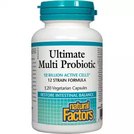 Natural Factors Ultimate Multi Probiotic 12 Billion Active Cells 120 Veggie Capsules