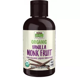Now Foods, Real Foods Organic Vanilla Monk Fruit Zero Calorie Liquid Sweetner 1.8 Fl Oz (53ml)