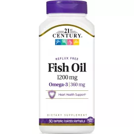 21st Century Fish Oil 1200 mg Enteric Coated Softgels, 90 Count