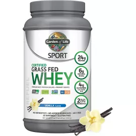 Garden of Life Sport Certified Grass-Fed Whey Protein Vanilla Flavor 22.57 oz (640g)