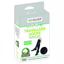 Go Silver Compression Socks for Traveling Black Size 35/38