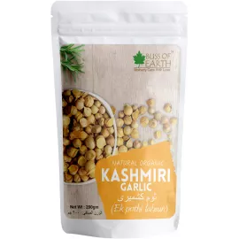 Bliss of Earth Naturally Organic Kashmiri Garlic From Indian Himalayas, Single Clove  Kashmiri Lahsun Snow Mountain Garlicg Make Garlic Paste Garlic Mayonnaise Good for Health 200g