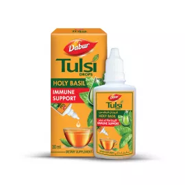 Dabur Tulsi Drops | Holy Basil | Extract of 5 Rare Tulsi | Natural Immunity Booster | Ayurvedic | Herbal | Cough | Cold | 30 ml