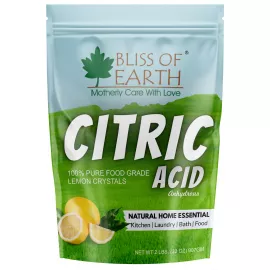 Bliss of Earth Citric Acid 100% Pure Food Grade Lemon Crystals Anhydrous Citric Acid Powder For Food Bath Cleaning and Preserving 907g