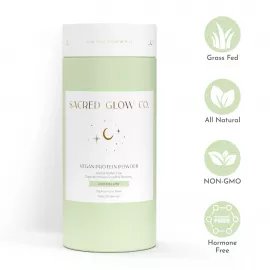 Sacred Glow Co Vegan Protein 4 Vegan Proteins - Natural Chocolate Flavor  500g (20 Servings)