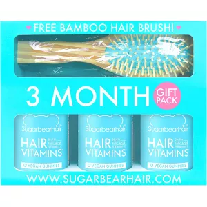 Sugarbear Hair Vitamin Gummies 3 Month Supply + Brush