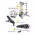BH فيتنس عرض كومبو ماكينة السكوات + عصا 7 أقدام ومجموعة صحون 80 كيلوجرام مع مقعد قابل للتعديل