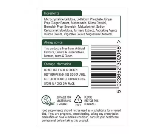 تابلت الزنجبيل والكركم و البروميلين من ناتشرز آيد  60 