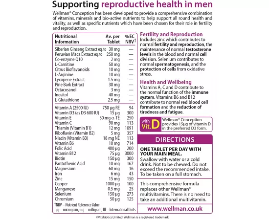 Vitabiotics Wellman Conception Tablets 30's