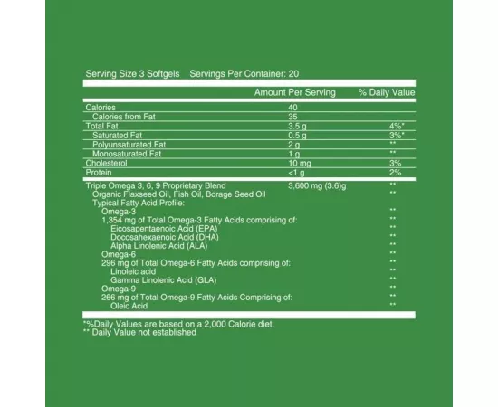  أقراص أوميجا 3-6-9 السمك - الكتان و لسان الثور الهلامية لصحة القلب والدماغ من نيوتريشينال 60