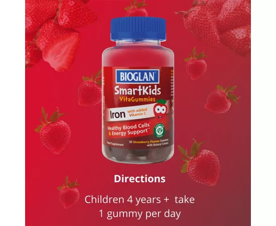 جاميز سمارت كيدز الحديد بنكهة التوت الخام للطاقة للأطفال من بيوجلان 30's