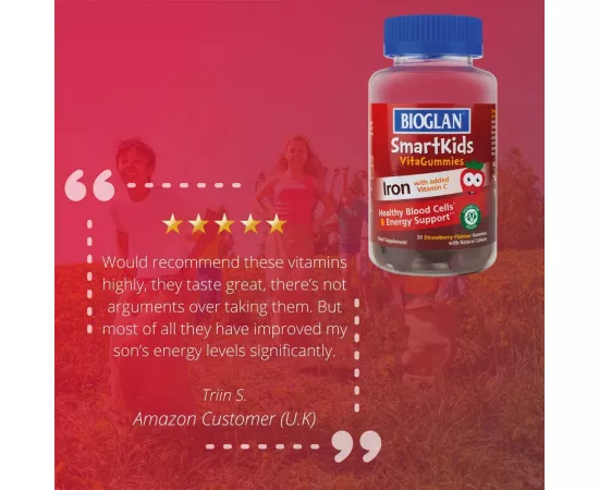 جاميز سمارت كيدز الحديد بنكهة التوت الخام للطاقة للأطفال من بيوجلان 30's