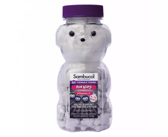 Sambucol Vitamin C For Kids Chewable Blackberry Teddies 60's