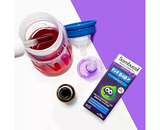 نقاط فيتامين C بنكهة البيلسان الأسود من سامبوكول بيبي x 200مللي