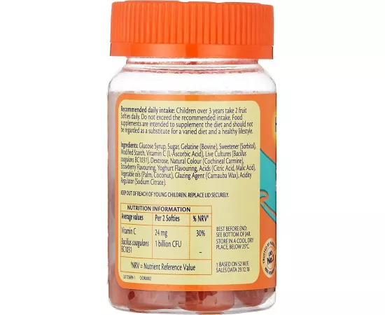 سوفتيز هابي تاميز بنكهة الفراولة للأطفال لدعم وتعزيز المناعة من هاليبورانج 30's