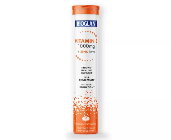  أقراص فيتامين C والزنك الفوارة بتركيز 1000 ميللي جرام  من بيوجلان 20's