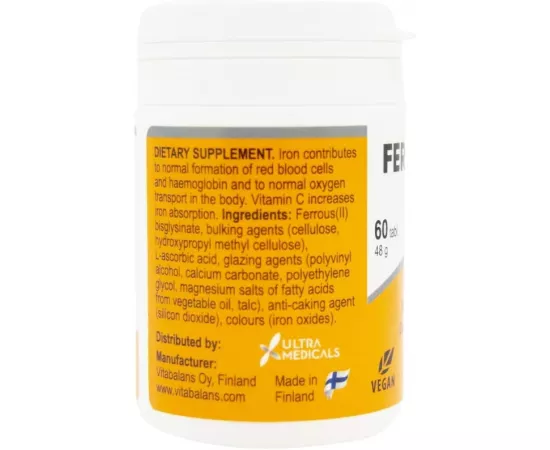 تابلت فيتامين C فيرودان الحديد Fe2+ بتركيز 100 ميللي جرام من  فيتابلانس 60's
