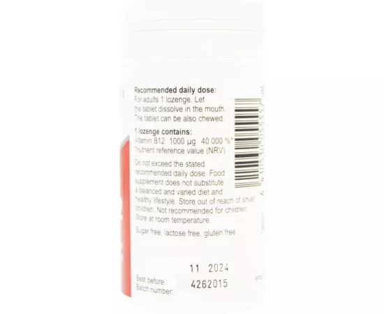  أقراص Vita B12 بتركيز 1000 مايكروجرام من فيتابلانس 100's