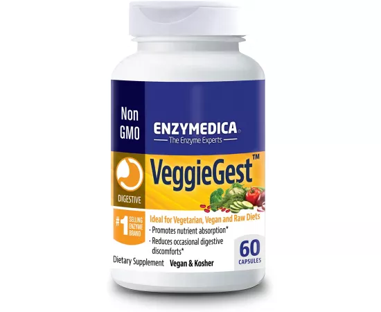 كبسولات إنزيمات لصحة الجهاز الهضمي النباتية للانتفاخ والغازات والدايت من إنزيميديكا 60 