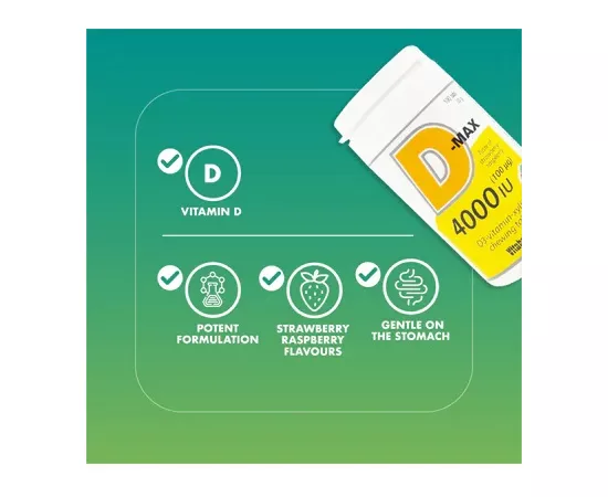 Vitabalans D-Max Vitamin D3 Chewable 4000 IU Tablets 100's