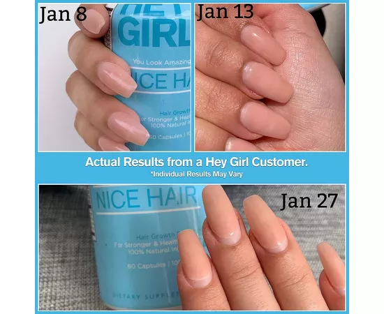 كبسولات نايس هير نيوتريشن النباتية من هاي جيرل  60