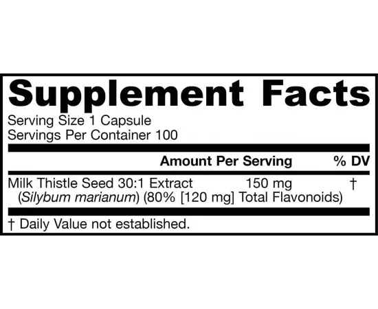 Jarrow Formulas Milk Thistle Dietary Supplements x 100 Veggie Caps
