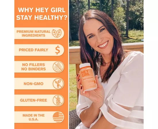 Hey Girl Nutrition Stay Healthy Vitamins Elderberry Flavor Veggie Capsules 60's