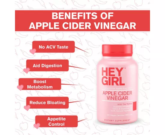 كبسولات خل التفاح النباتية من هاي جيرل نيوترشن  120's