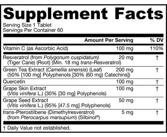 Jarrow Formulas Resveratrol Synergy 200 Mg Tablets 60's