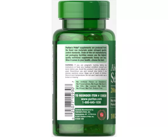 Puritan's Pride Absorbable Selenium for 200 MCG Softgels 100's