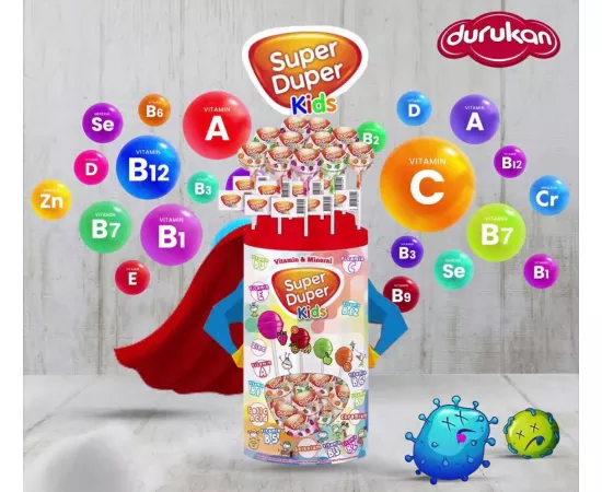 مصاصات دوروكان سوبر دوبر للأطفال مع الفيتامينات و الأملاح المعدنية 150 قطعة